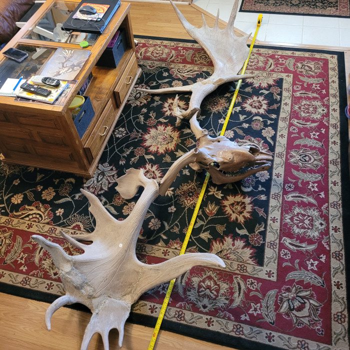 A rug with two different colored rugs on it