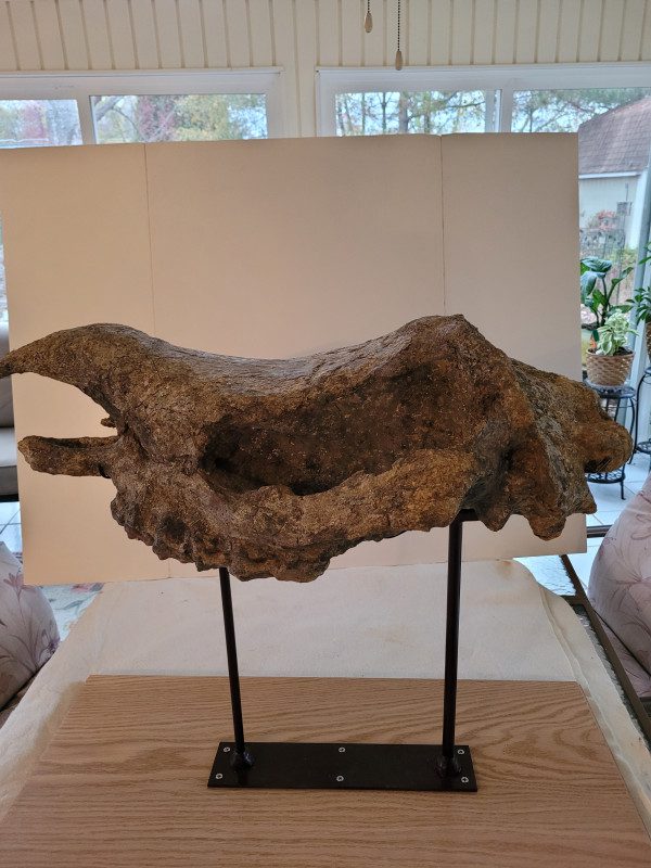 A large piece of wood sitting on top of a table.
